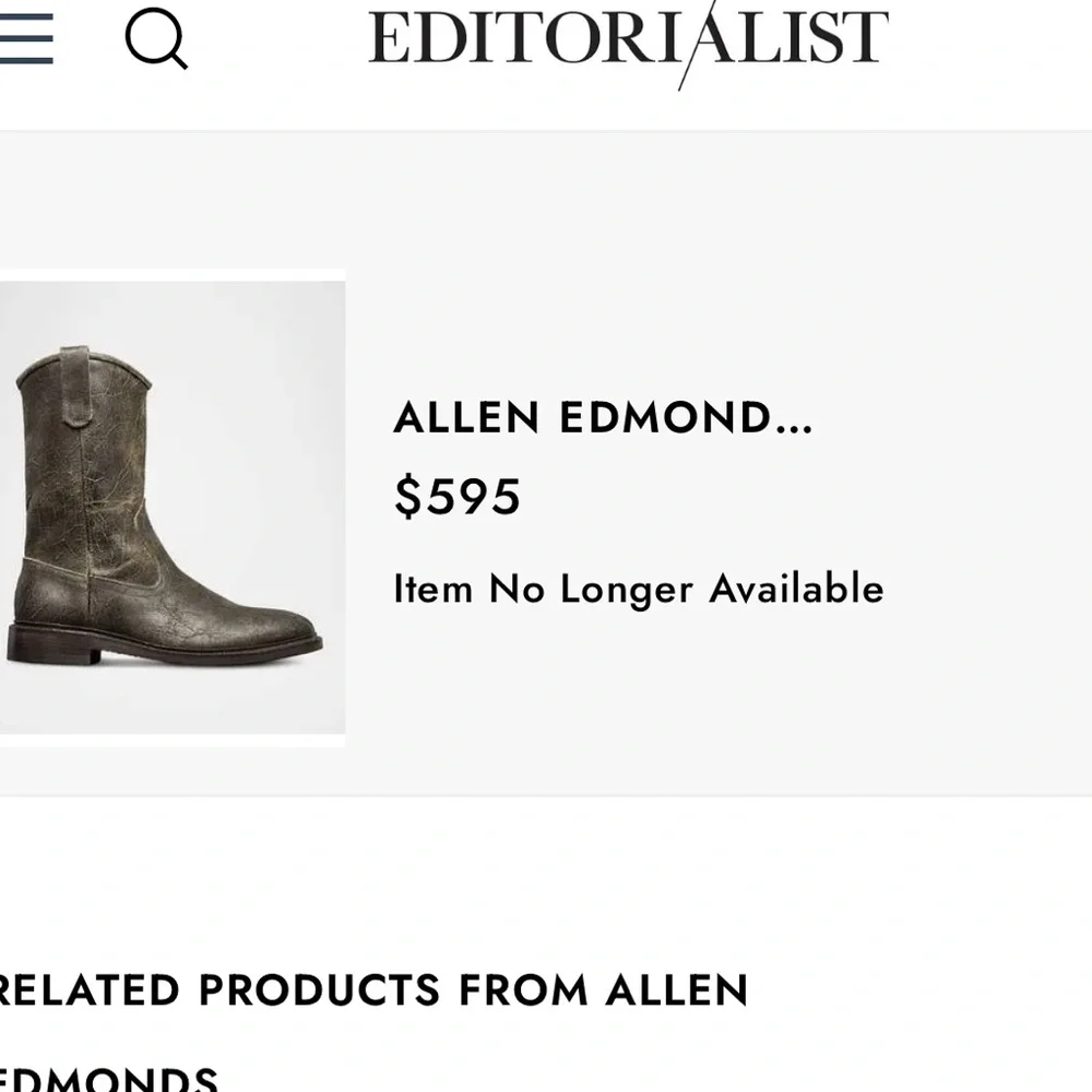 Allen Edmonds Dallas Roper Boots Husk Leather Pull On Western Boots Mens 10D